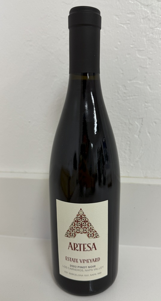 Artesa Pinot Noir before
